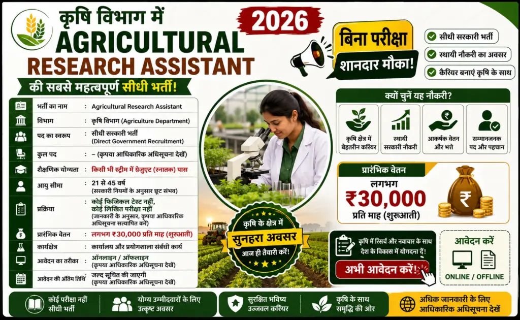 Agricultural Research Assistant