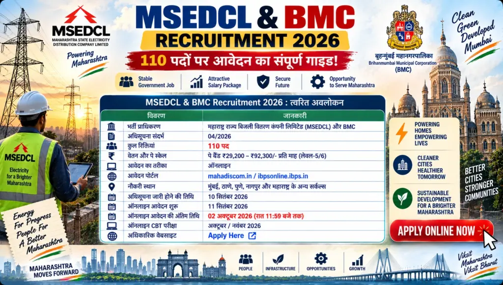 MSEDCL & BMC Recruitment 2026